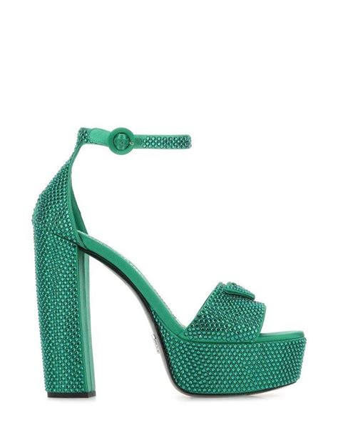 prada stud embellished leather sandals|Prada platform sandals outlet.